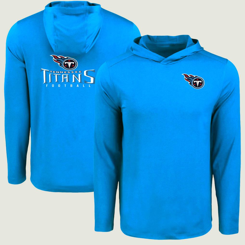 Men 2026 NFL Tennessee Titans Hooded long sleeved T-shirt blue 05